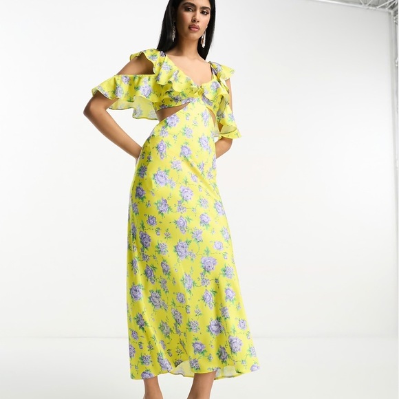 ASOS Dresses & Skirts - Floral Yellow Dress